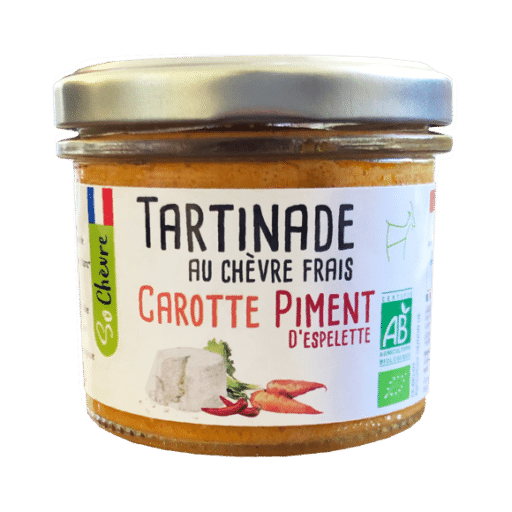 Pot tartinade au chèvre frais carotte piment d'Espelette