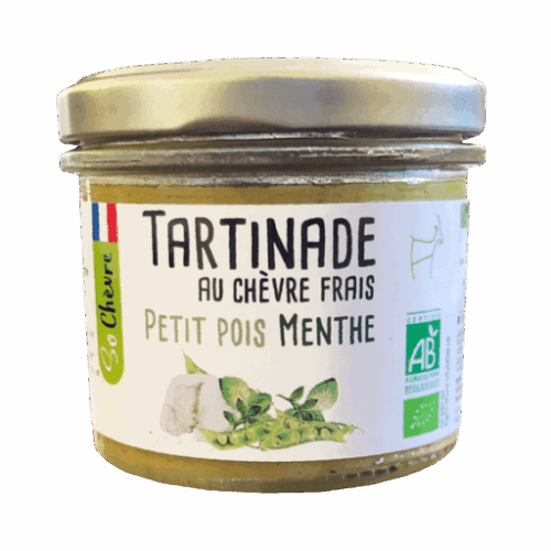 Pot tartinade au chèvre frais petit pois menthe