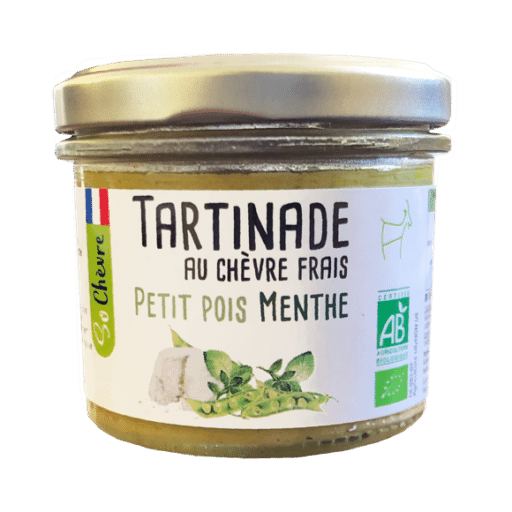 Pot tartinade au chèvre frais petit pois menthe