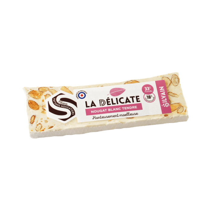 Barre "La Délicate" nougat blanc tendre