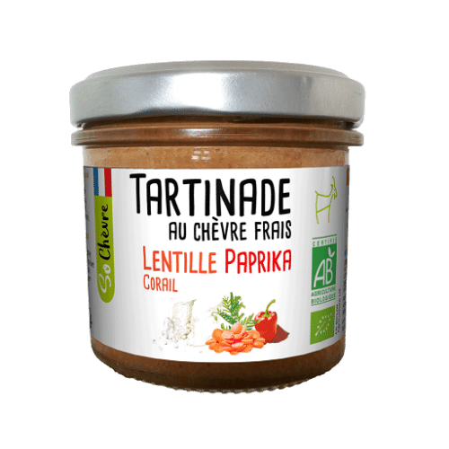 tartinade lentille corail au chèvre frais