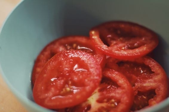 Tomates coupées